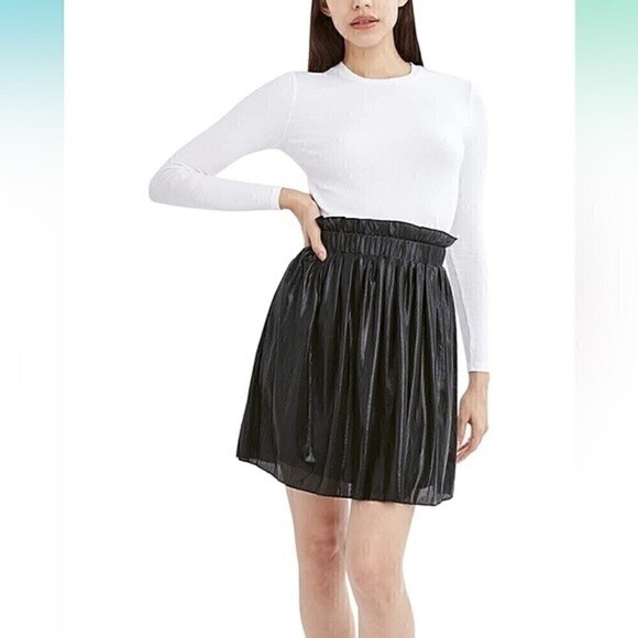 NWT BCBGeneration Fit Flare BLACK Mini Dress size large, skirt - Picture 3 of 9